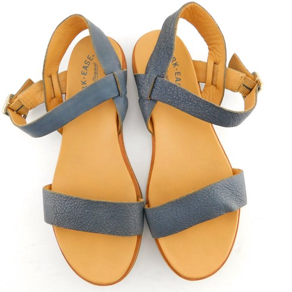 New KORK EASE Slate Blue Leather Ankle Strap Sandals 9 - Picture 3 of 6
